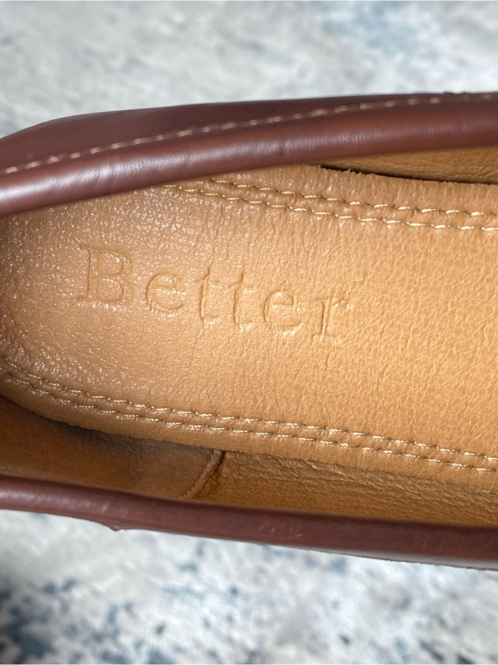 Brown Genuine Leather Tabi Ballet Flats - Picture 5 of 10